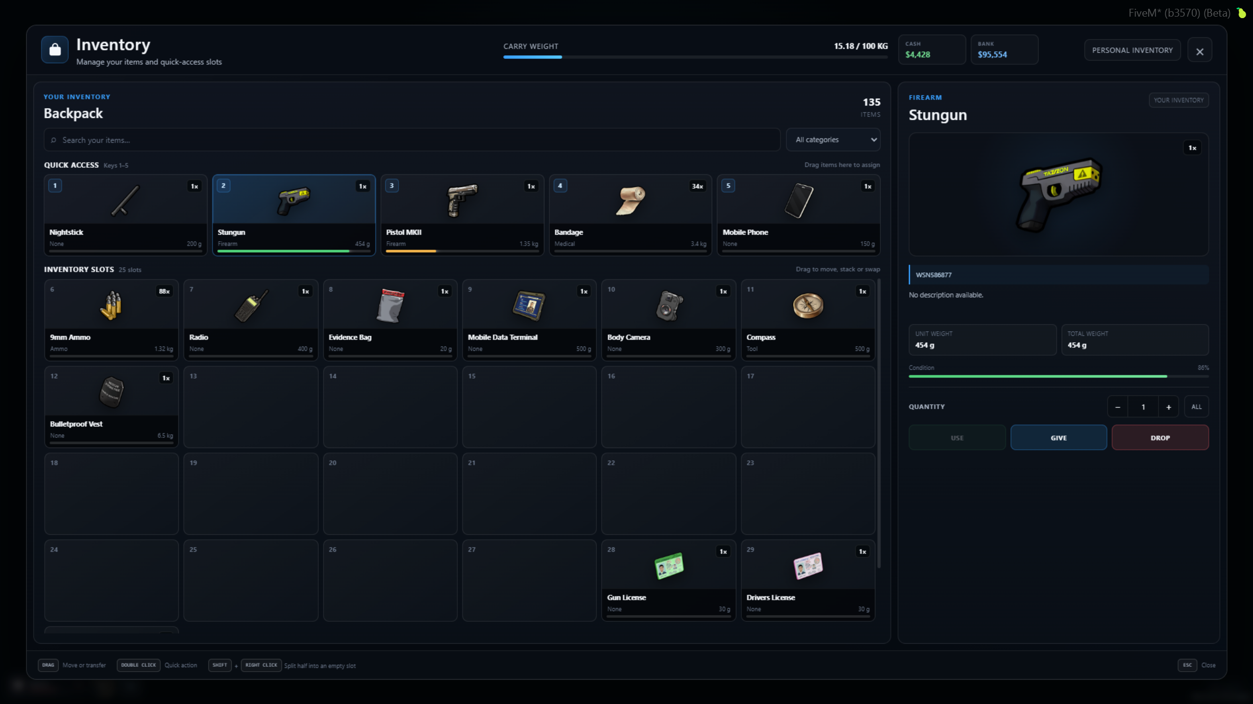 Player Inventory UI